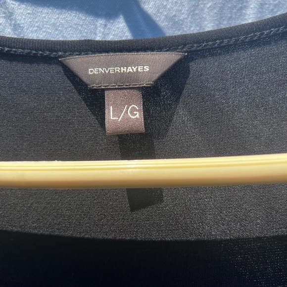 Black dress. Three quarter length sleeves. Denver Hayes Large. - Picture 3 of 5